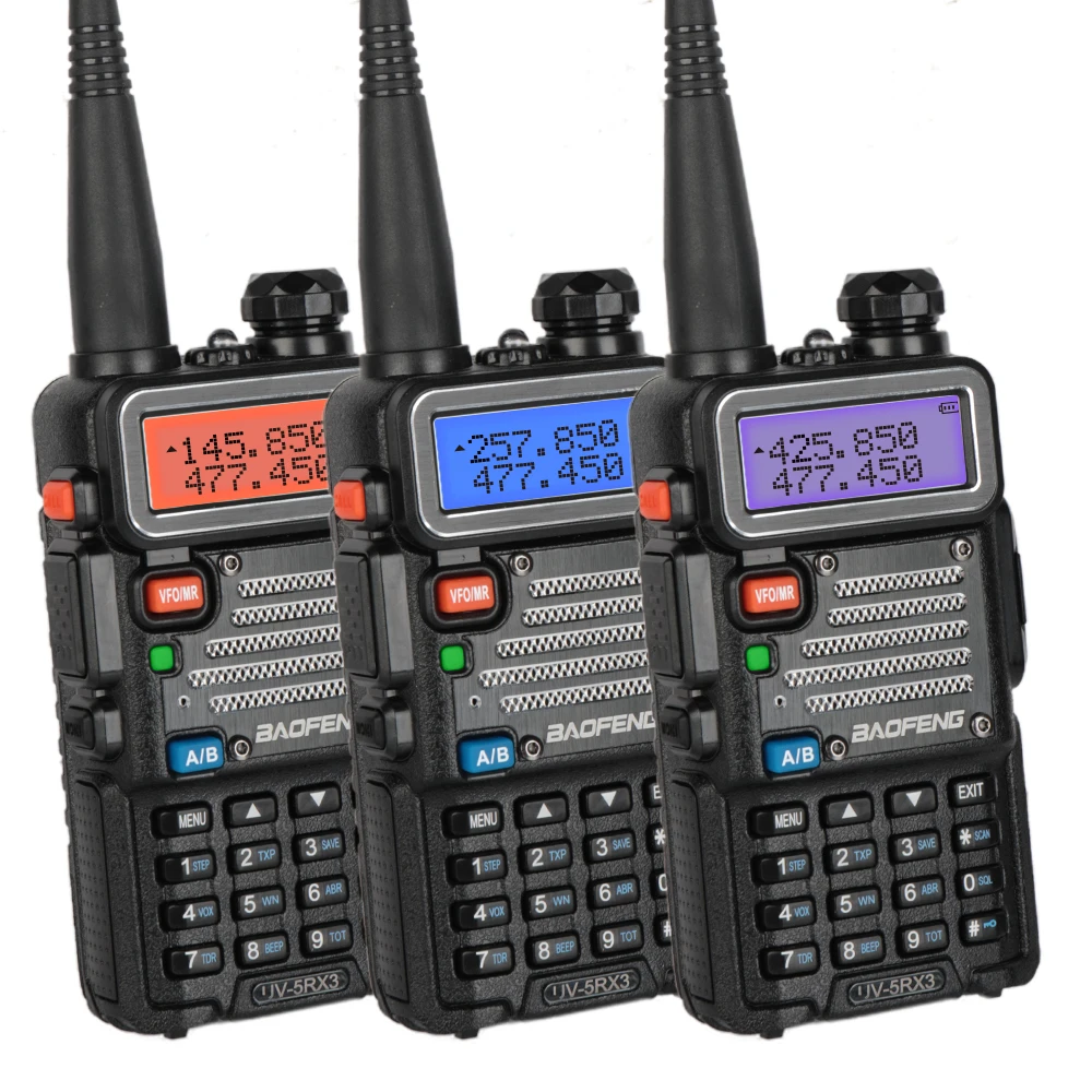 Baofeng UV-5RX3 трехдиапазонный с 1,25 м+ 2 антеннами 136-174 220-225 400-520 5 Вт VFO VHF UHF двухстороннее радио Любительская портативная ветчина