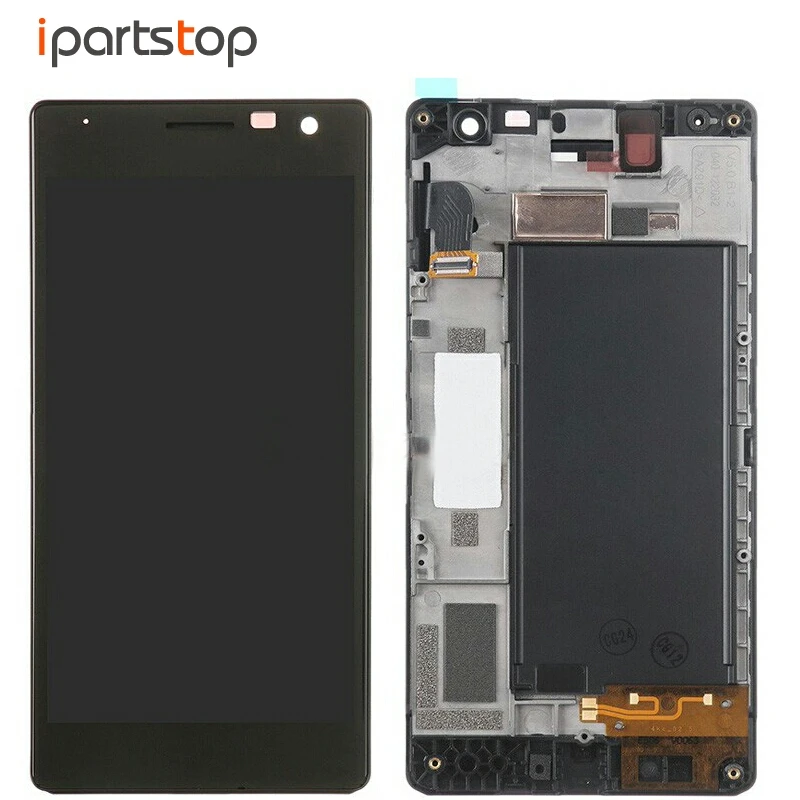 

Black Display For Nokia Lumia 730 735 LCD Screen Touch Digitizer With Front Frame Housing Bezel Assembly Replacement Full Tested