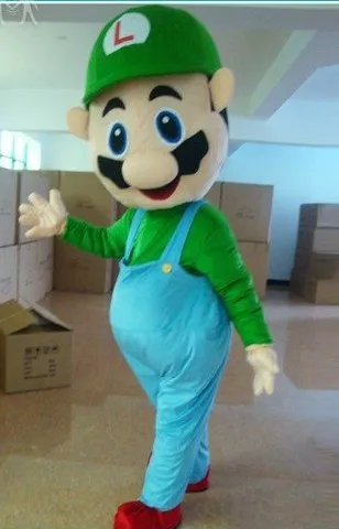 Забавный маскарадный костюм Супер Марио, Братья Луиджи, маскарадный костюм, вечерние костюмы, милый костюм для взрослых - Цвет: Зеленый