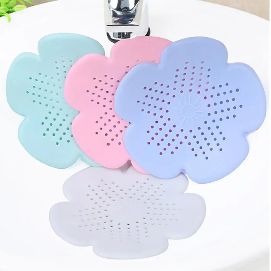 

High Quality Cherry Blossom Sewer Drainage Filter Bathroom Sink Kitchen Plug Anti-blocking Sewage Covers Floor Covering Hair #25