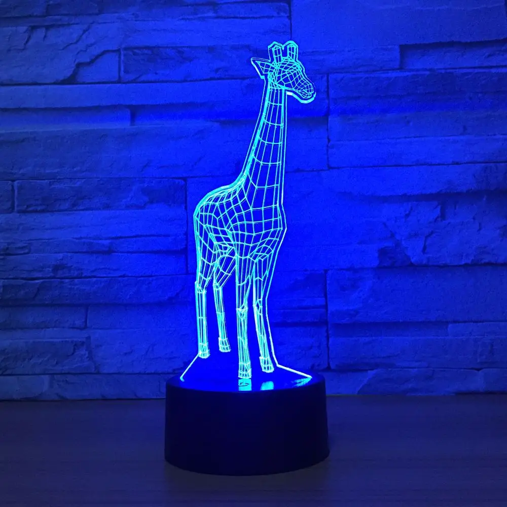 3D лампа жирафа 7 цветов RGB ночь светодиодные лампы для детей сенсорный Led USB Таблица Lampara для сна Ночная Новинка Прямая доставка