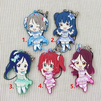 

1pcs Anime Keychain LoveLive! sunshine aqours Yoshiko Tsushima Kanan Yoshiko Chika Takami Pendant keychain Portachiavi Keyring
