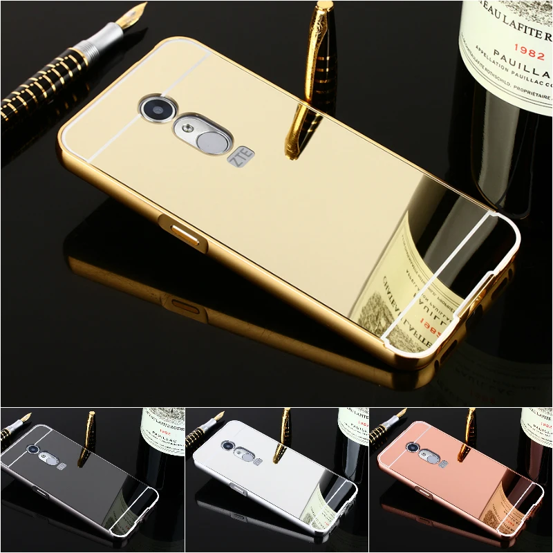 For ZTE A910 Case Mirror Back Cover & Aluminum Metal Frame
