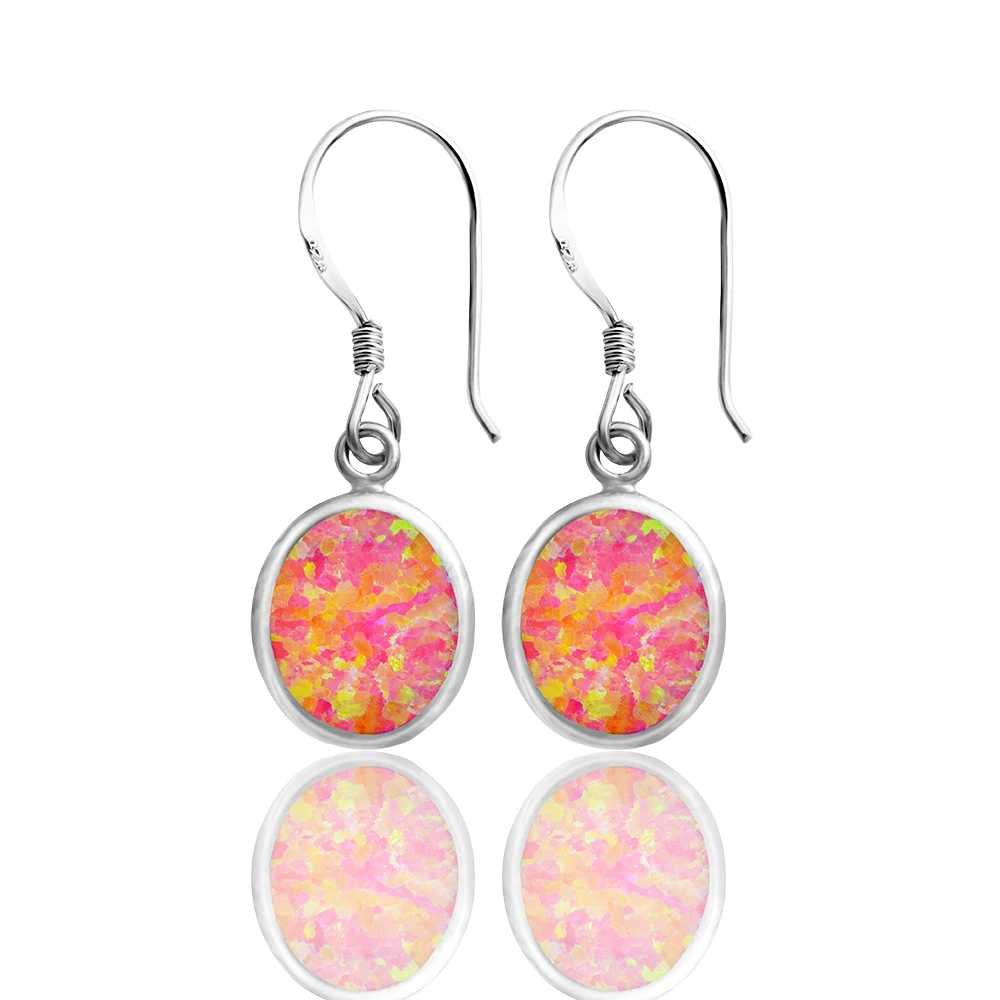 Boucles d'oreilles argent et corail rouge, deux motifs ovales Boucles d'oreilles argent et corail rouge, deux motifs ovales
