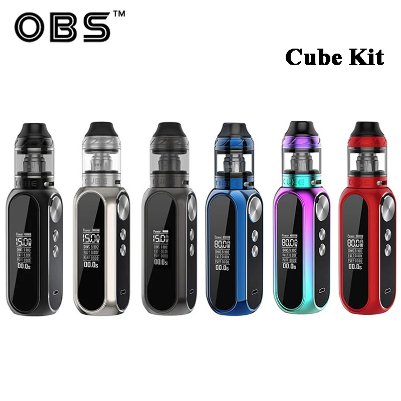 

New Color Original OBS Cube Kit VW with 3000mah Battery 4ML OBS Cube Tank Atomizer Vaporizer Electronic Cigarette Vape