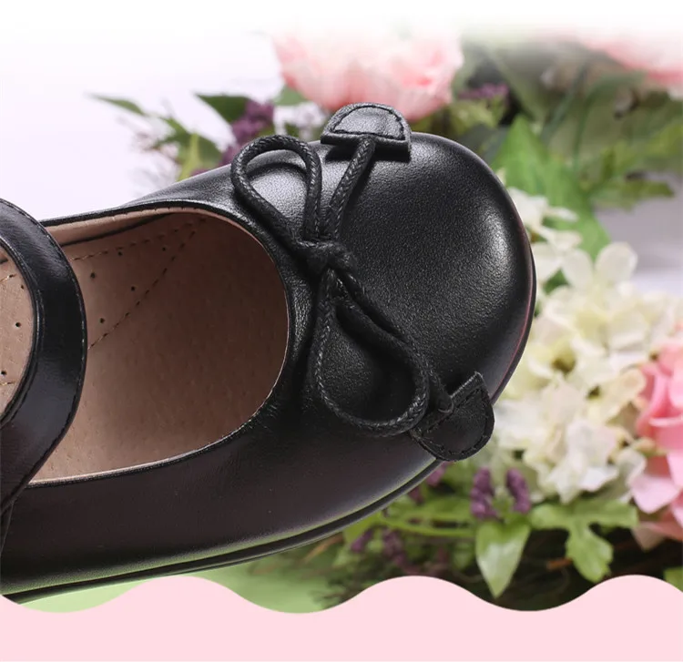 Новый весна/осень пояса из натуральной кожи туфли под платье Детей школьников черные мокасины Детские обувь для малышей на плоской подошве
