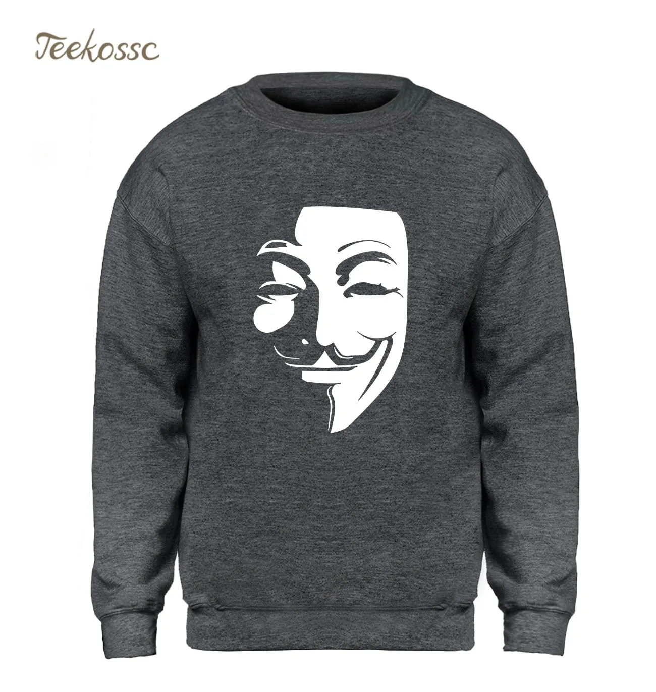 

V for Vendetta Hoodie Men Gray Cool Sweatshirts 2018 Winter Autumn Fleece Warm Thriller Sweatshirt Mens Hip Hop Brand Streetwear