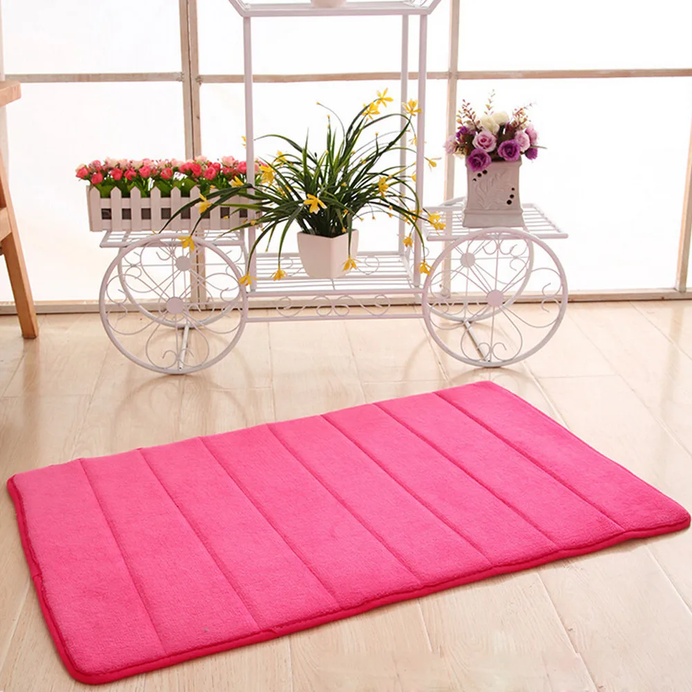 Модный коврик из пены с эффектом памяти, впитывающий нескользящий коврик для ванной комнаты, коврик для ванной комнаты, высокое качество, коврик для ванной комнаты#40 - Цвет: hot pink