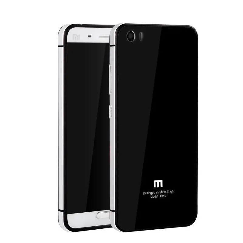 OCHGEP For Xiaomi Mi5 Case Luxury Aluminum Frame & Tempered Glass back