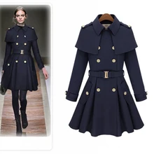 Новое зимнее корейское модное двубортное Женское шерстяное пальто в британском стиле 2 цвета