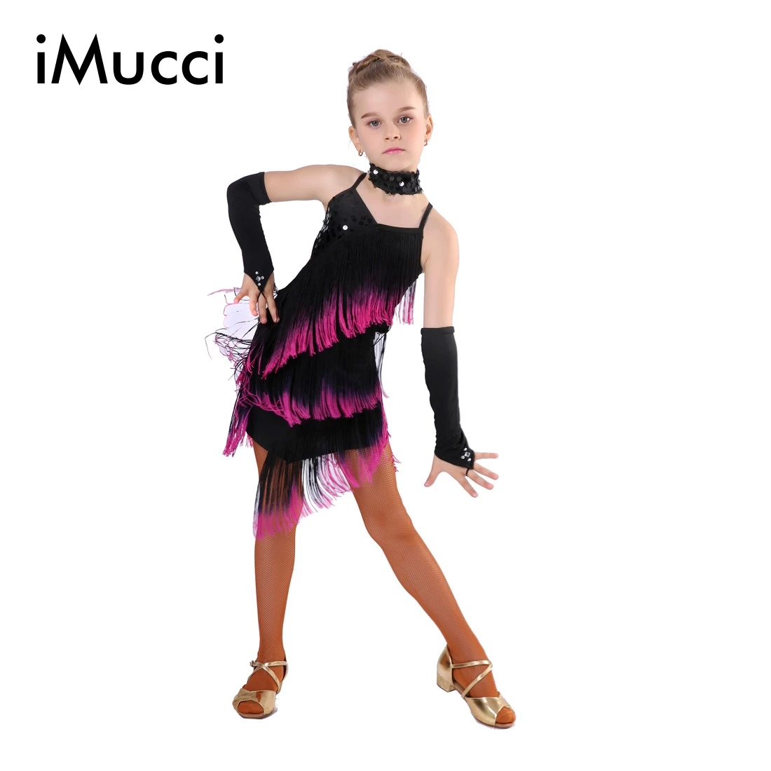 New Flashing Silver Rhinestone Tassel Dress Fringes Outfit Leotard