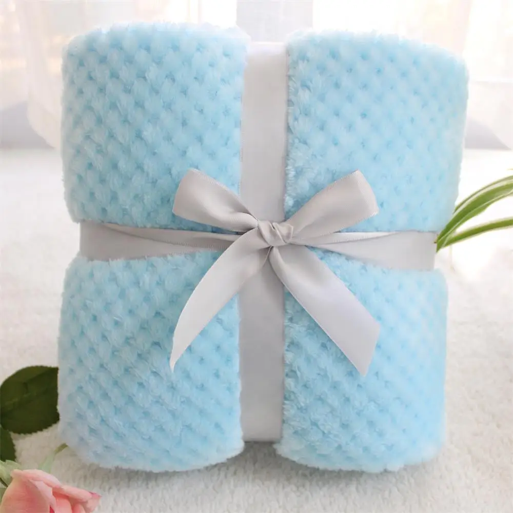 

100X120cm 3D plaid flanel fluffy pink cozy baby blanket summer blanket child toddler bedding quilt pet blanket crib bedspread