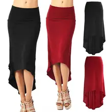 Осенняя новинка, горячая Распродажа, сексуальная облегающая юбка с ласточкиным хвостом, черная, винно-красная Асимметричная Повседневная юбка, Зимняя Юбка До Колена Для Женщин