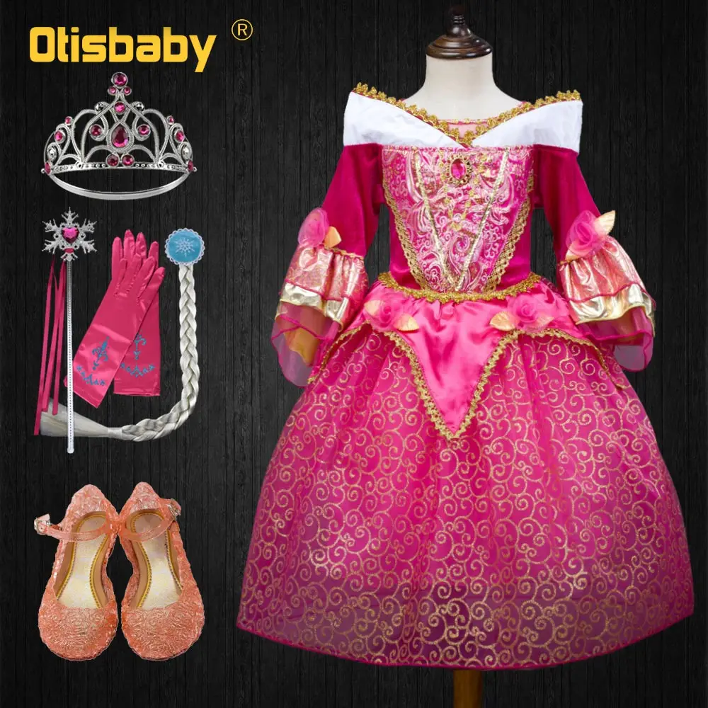 

Girls Sleeping Beauty Aurora Dress Summer Children Prom Party Fairy Dress Elegant Wedding Dress Girls Graduation Ball Gowns