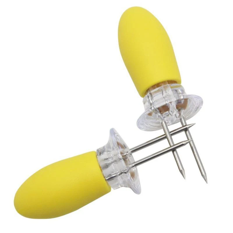 New 4pairs Corn On The Cob Holders Skewers Kitchen Forks BBQ Food Hygiene Sticks
