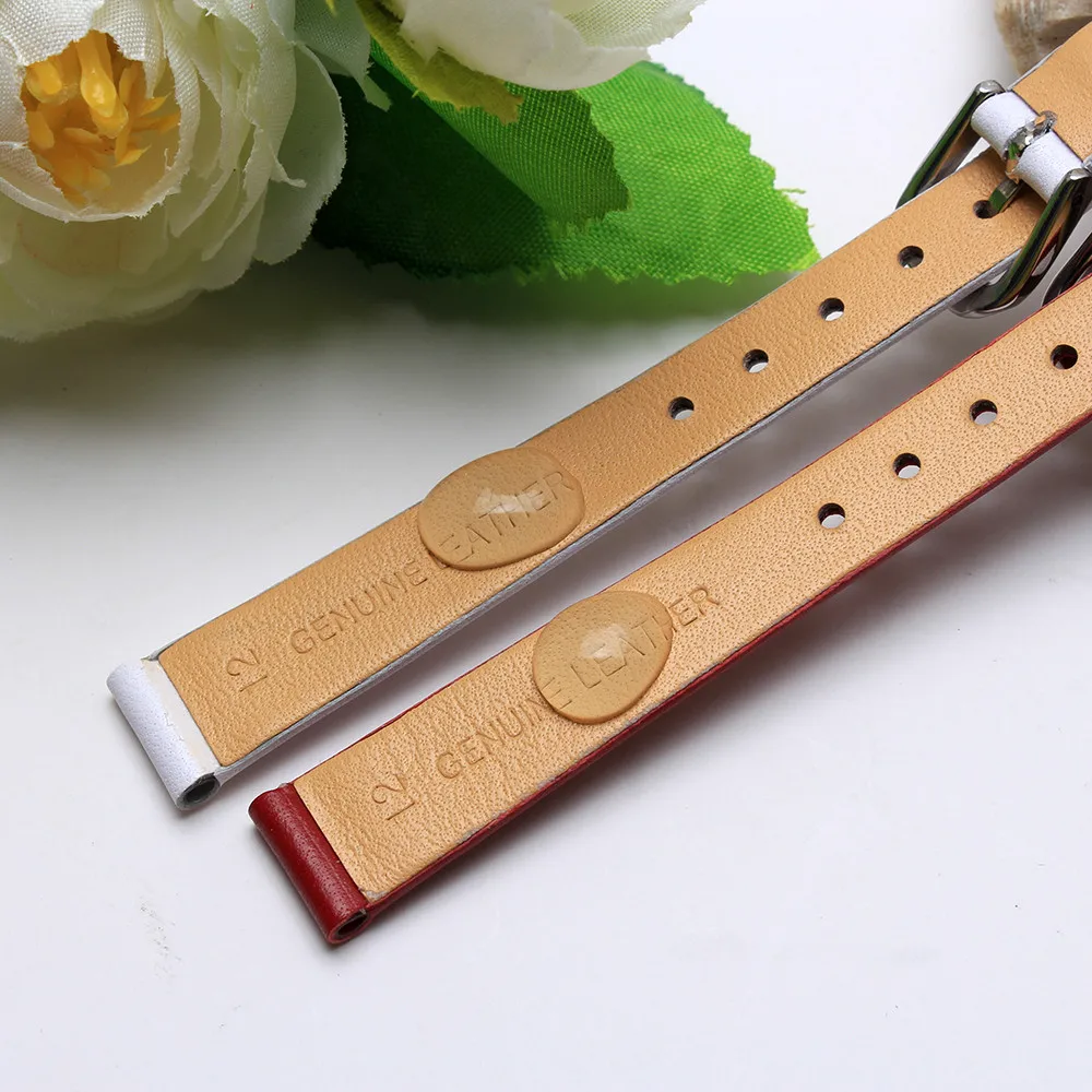 6 мм 8 мм 10 мм 12 мм черный маленький размер браслет качество Натуральная кожа ремешок для часов ультра тонкий для женщин часы ремешок