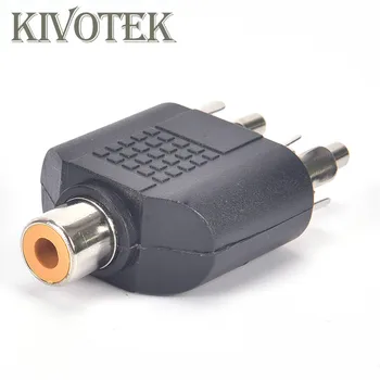 

3.5RCA Stereo To 2xRCA Splitter Adapter Female to Male plug Connector Headphone Y Audio Combiner adapter Converter Low Shipping