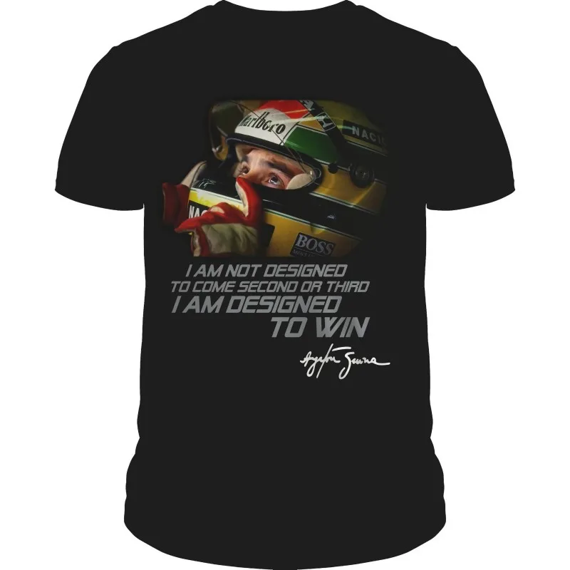 Забавная Мужская футболка Женская Новинка Ayrton Senna Designed To Win крутая качественный