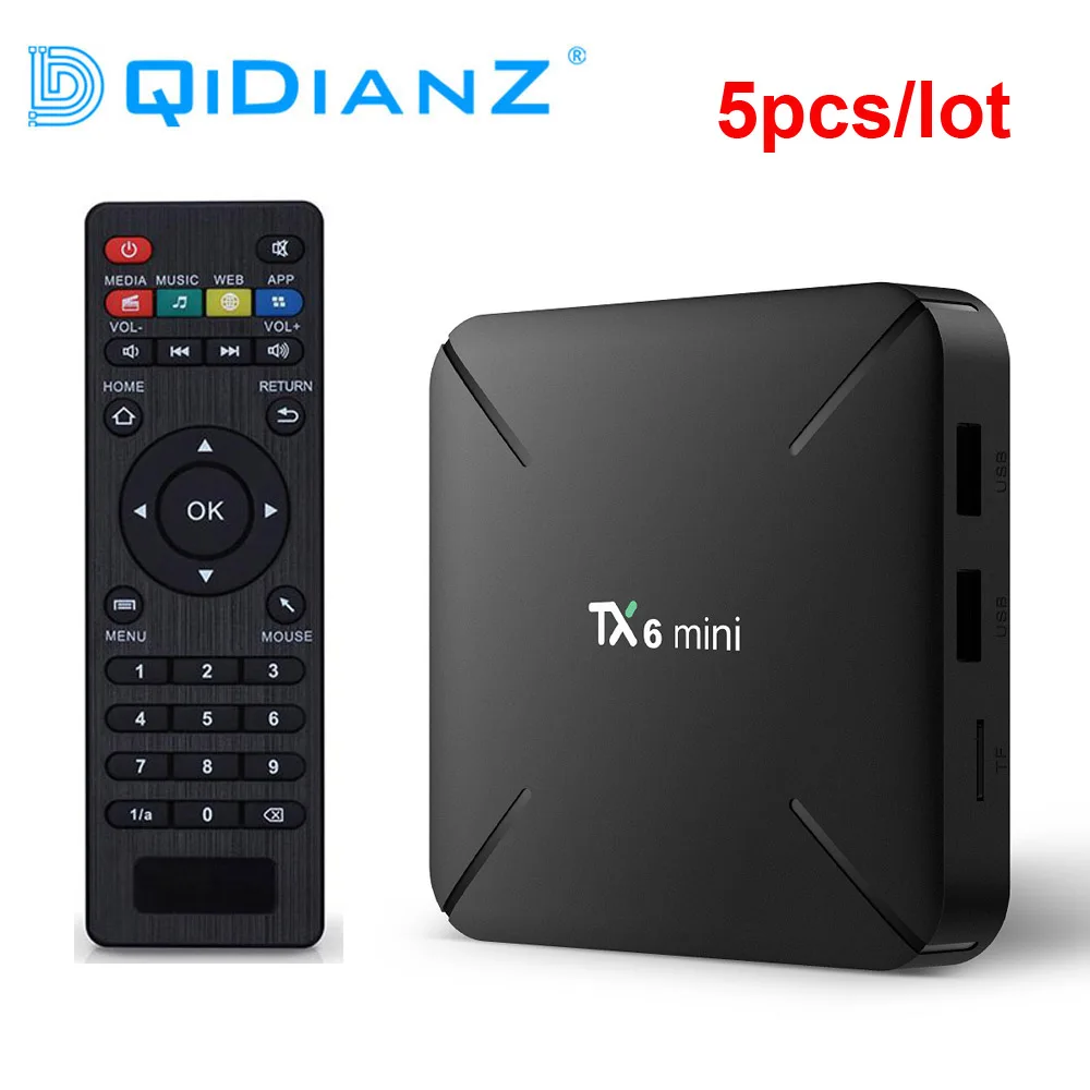 

DQiDianZ 5pcs/lot TX6 Mini Smart TV Box Android 9.0 Allwinner H6 2GB 16GB 4K Set-top Box H.265 Set top Box Media Player TX6MINI