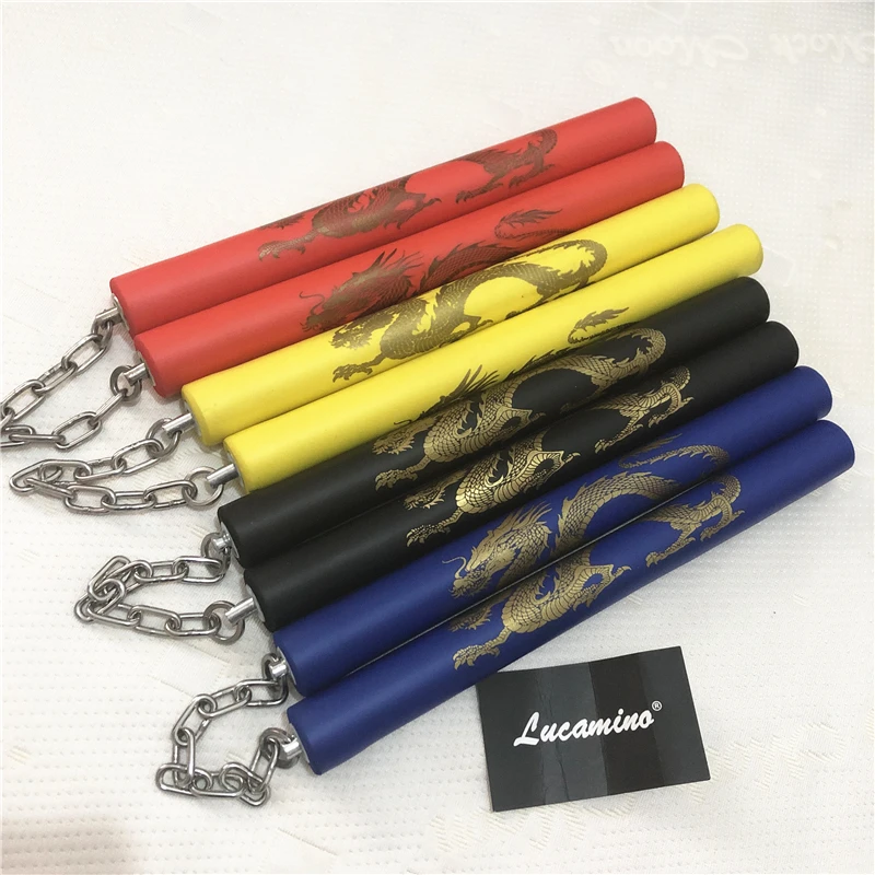 Nunchaku пенопластовый Рисунок дракона черные боевые искусства nunchucks палочки из