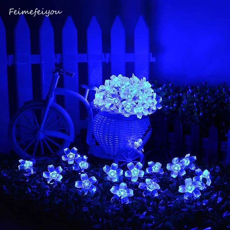 

Sakura Solar String Lights 20 LED Cherry Flower Outdoor Solar Powered Waterproof Light For Patio Garden Wedding Party Decoration