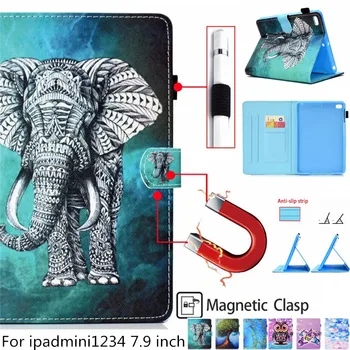 

Cover case for Apple ipad mini 1 2 3 4 for ipad mini 2 for ipad mini 3 tablet cartoon smart Anti-slip strip silicone cover case