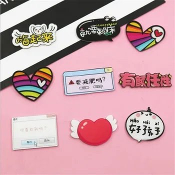 

1 PCS Female jewelry accessory Icons on The Backpack Acrylic Badges Pin Brooch Badges for Clothing Kawaii Badge