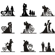 Свадебный Топпер с изображением маленького мальчика, жениха и невесты, акриловые свадебные топперы на заказ, вечерние украшения
