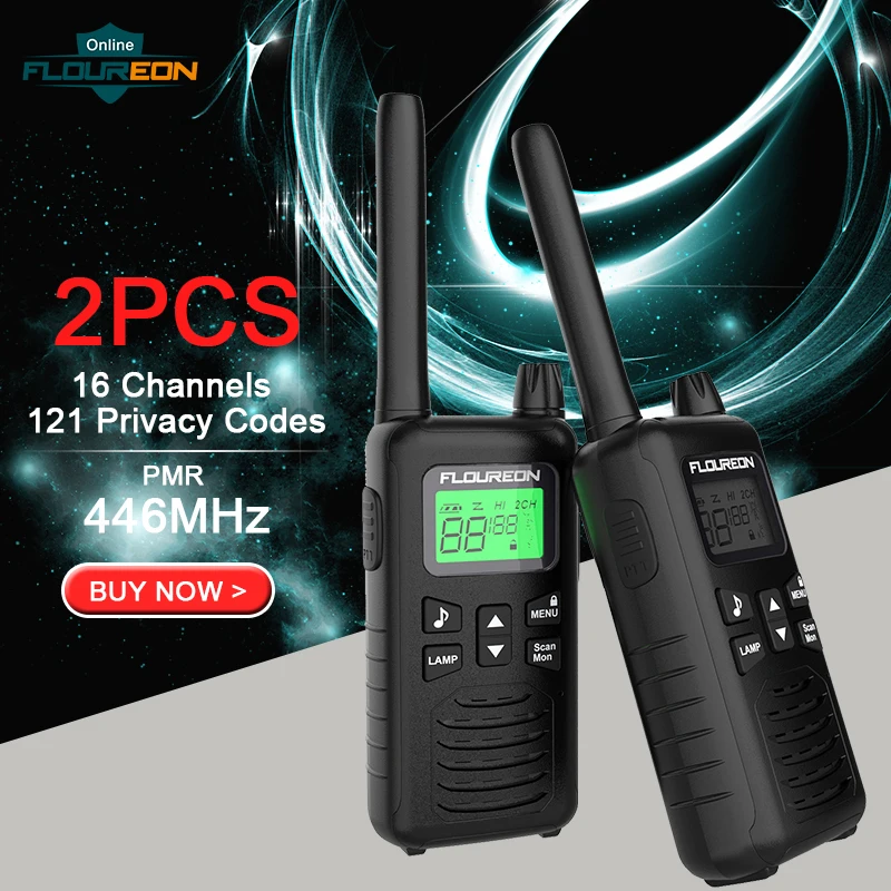 

2pcs 16 Channel Walkie Talkie PMR 446MHZ Two Way Radio Handheld Interphone Flashlight Portable Communicator RF Transceiver EU/UK