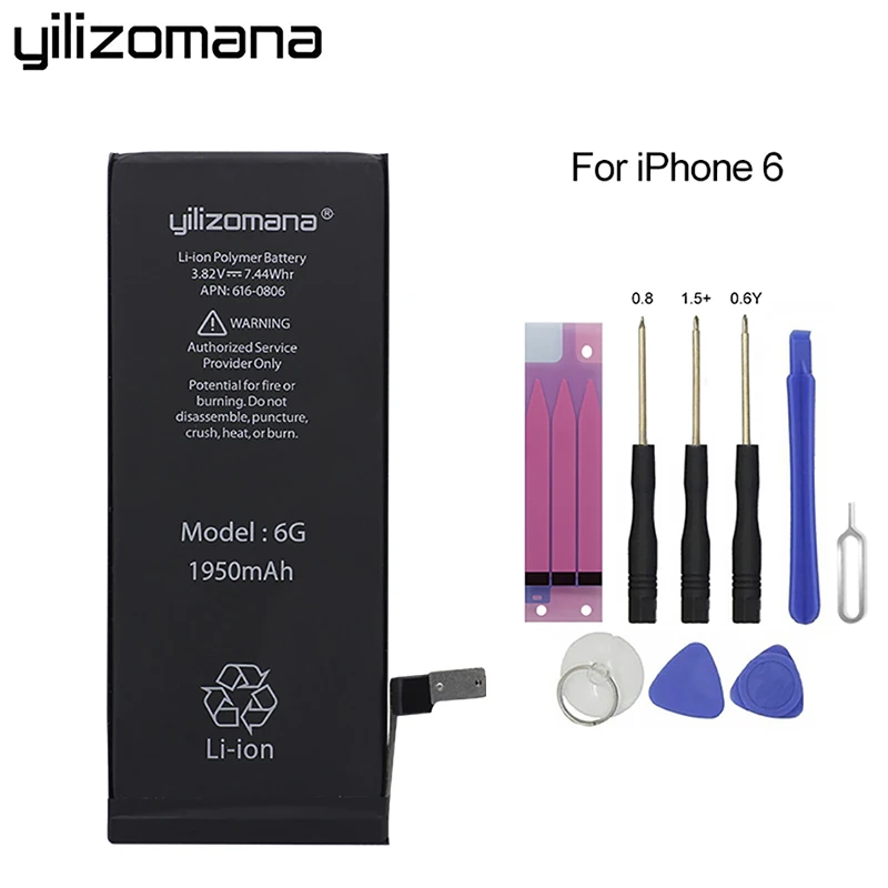 

YILIZOMANA Original Replacement Phone Battery for iPhone 6 6S 7 8 High Capacity Lithium Polymer Batteries Retail Package + Tools