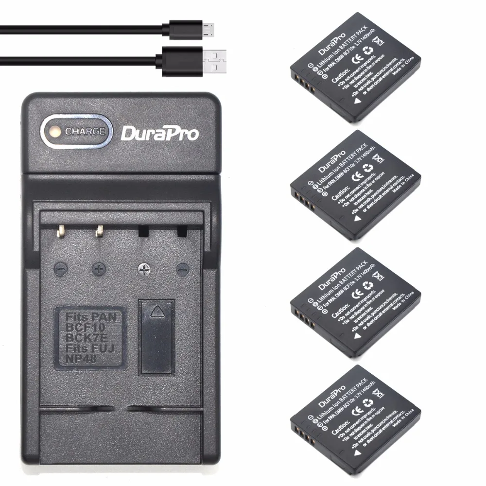 4pc Dmwbcf10 Dmw Bcf10 Bcf10e Rechargeable Liion Battery + Usb