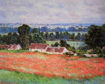 

100% handmade landscape oil painting reproduction on linen canvas,poppy-field-at-giverny by claude monet ,Free DHL Shipping