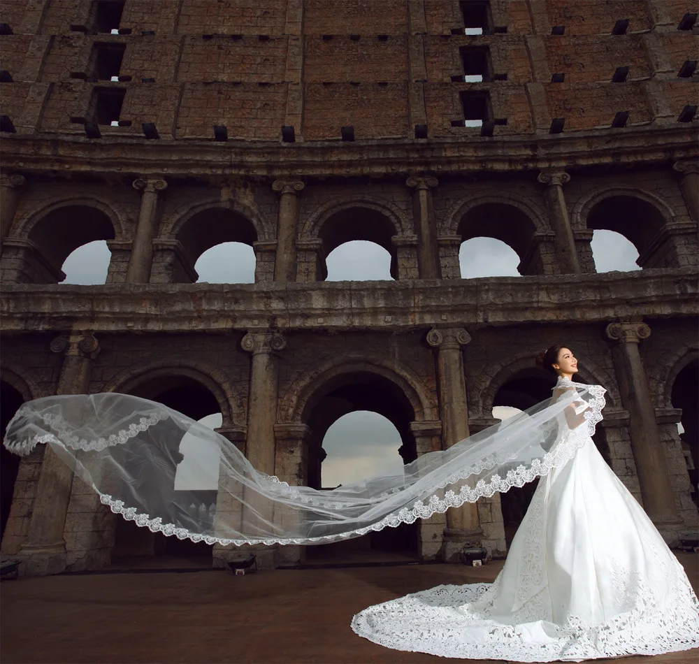cathedral veil with long train