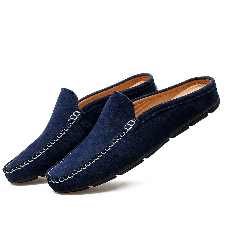 JKPUDUN/летние шлепанцы для мужчин; Роскошные брендовые Дизайнерские Модные слипоны; Мужская обувь без застежки; Шлепанцы из замши высокого качества