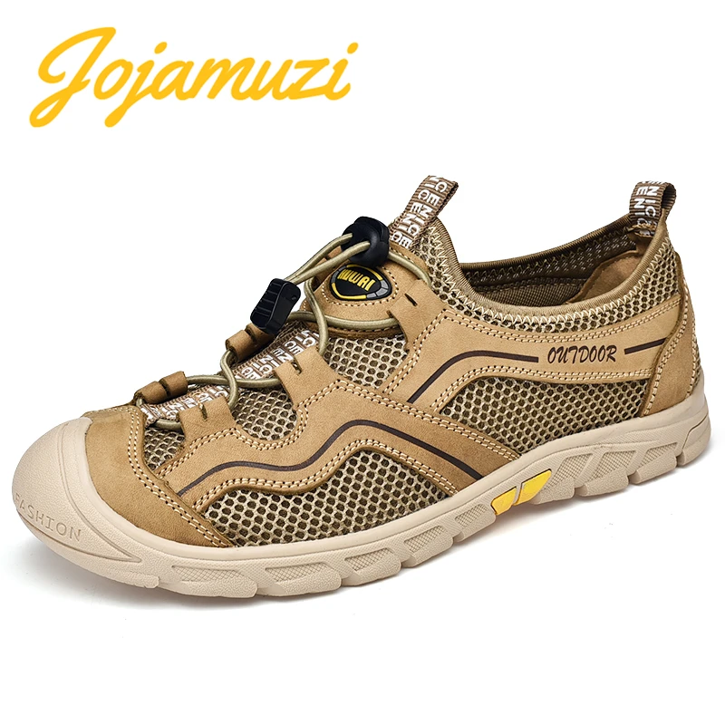 

2019 New Men Sandals Summer Outdoor Comfortable Hiking Shoes Beach Casual Flat Sport Male Walking Water Breathable Leather Shoes