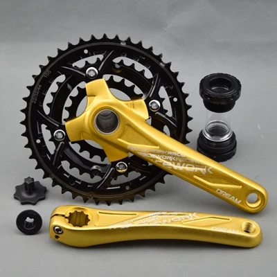 DREAM Bike Crank 9 скоростей 10 скоростей 170 мм шатун 22-32-44T дорожный велосипед цепь колеса с BB запчасти для велосипеда - Цвет: golden with BB