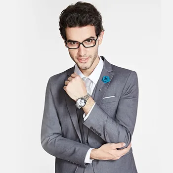 

2017 Morning Style Fashion Men Suits Wedding Groom Mens Tuxedo Slim Fit 3 Piece Masculino Ternos Grey suit (Jacket+Pants+Vest)