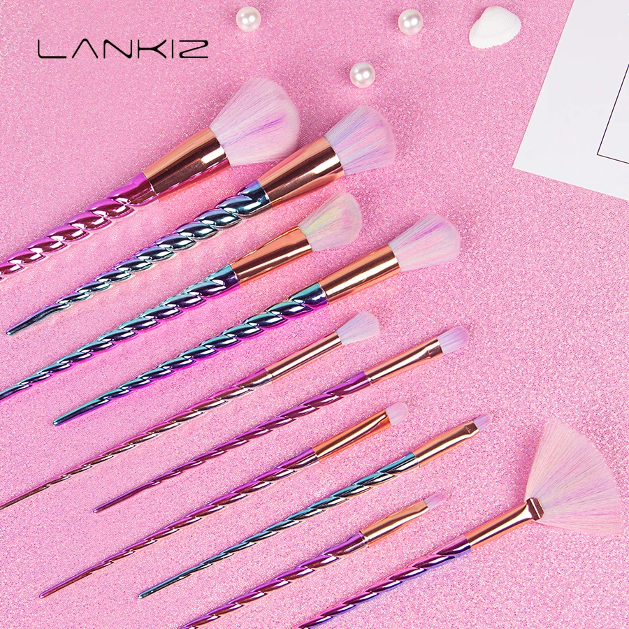 

10pcs Unicorn Makeup Brushes Set Pincel Maquiagem Colorful Contour Base Foundation Powder Blush Brush Cosmetics Make Up Brushes