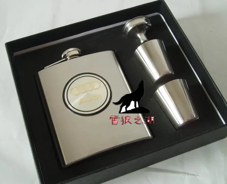 [Snow Wolf Lake -7 ounces thicker section] sanding stainless steel portable flagon * outdoor wine |
