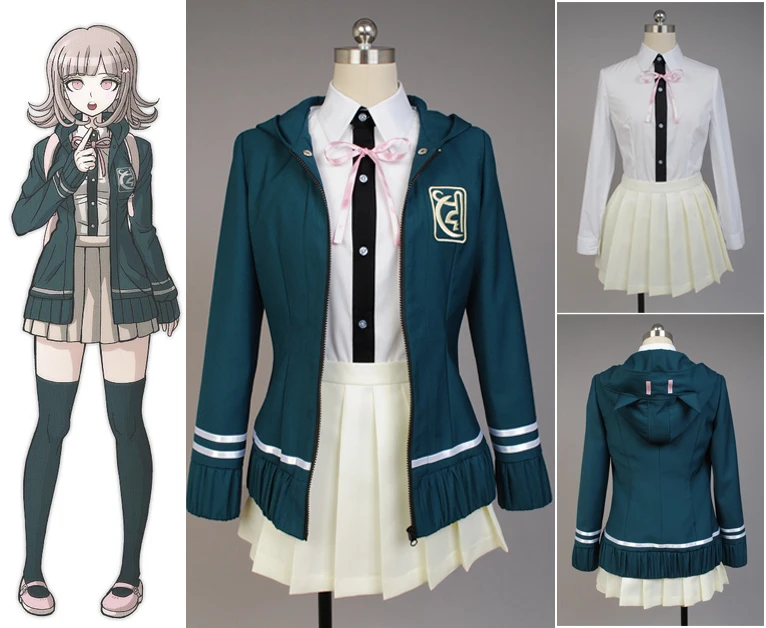 Super Danganronpa 2 Chiaki Nanami Cosplay Costumes Uniform Jacket Shirt