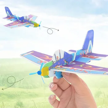

NEW Throwing Airplane Free-flying 360 Circle Wing Foam DIY Plane Model Educational Toys for Children Kids Capacitor Outdoor Toys