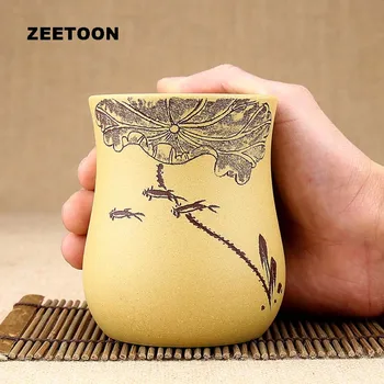 

270ml Master Handmade Authentic Yixing Teacup Purple Clay Boutique Engraved Zen Cup Zisha Kung Fu Tea Set Master Cup Tea Bowl
