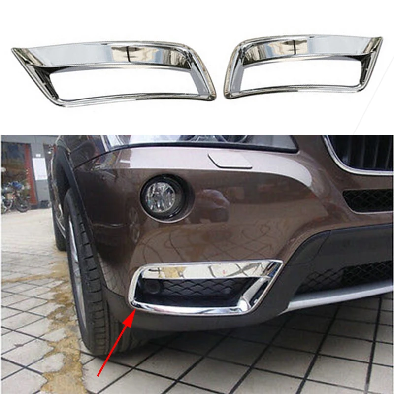 

2pcs Chrome Front Bottom Fog Light Lamp Cover Trim Fit For BMW X3 F25 11-14