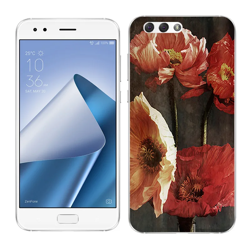 Чехлы для телефонов Asus Zenfone 4 ZE554KL, необычная Раскрашенная силиконовая крышка 5," Для Zenfone 4 ze554kl для 4 ZE554KL