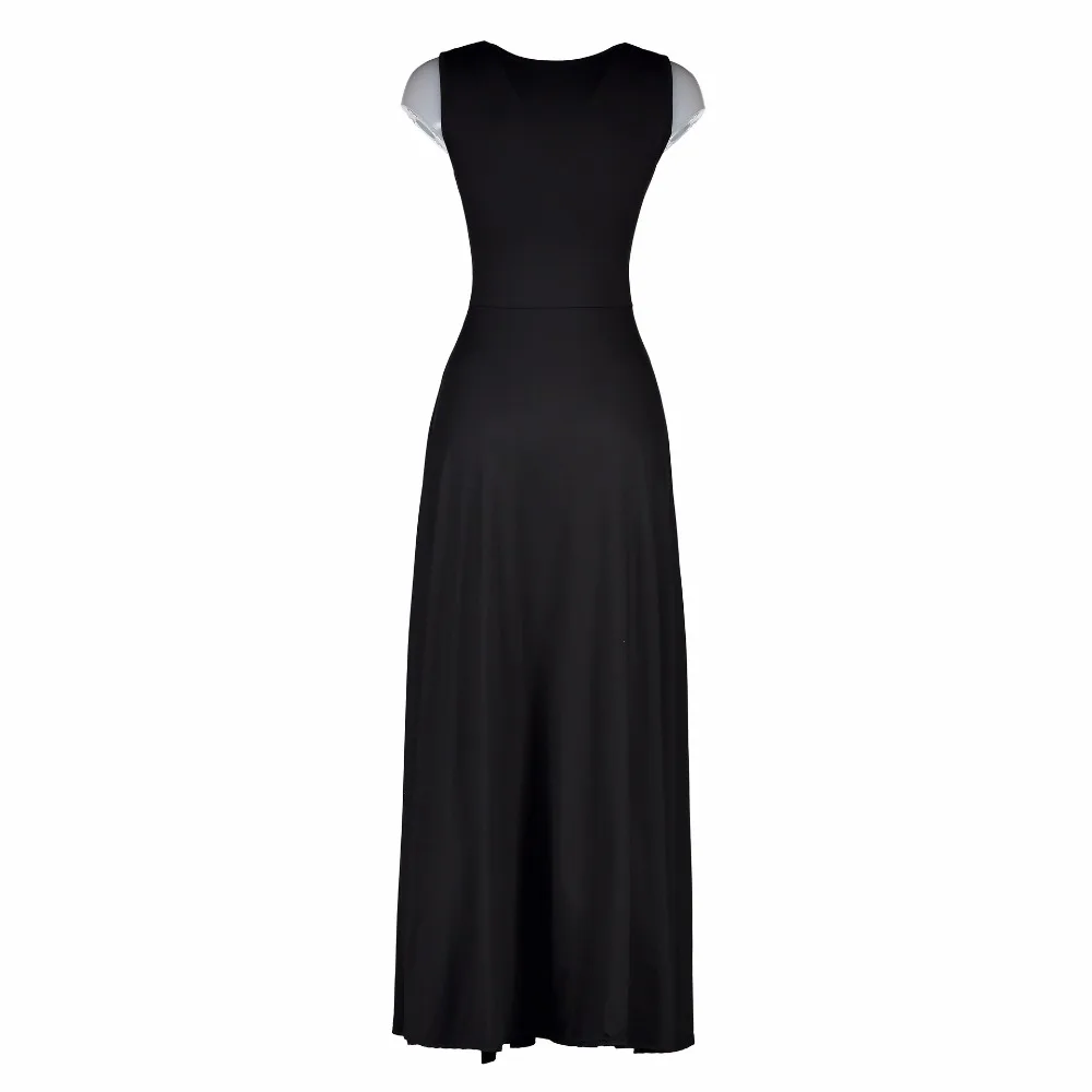Hot Sexy Глубокий V Средства ухода за кожей шеи с высокой плиссированное платье