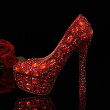 Free Shipping Red Pearl Crystal Beaded lady formal shoes Beaded Bridal Evening Prom Party Purple High Heels Wedding Dress Women