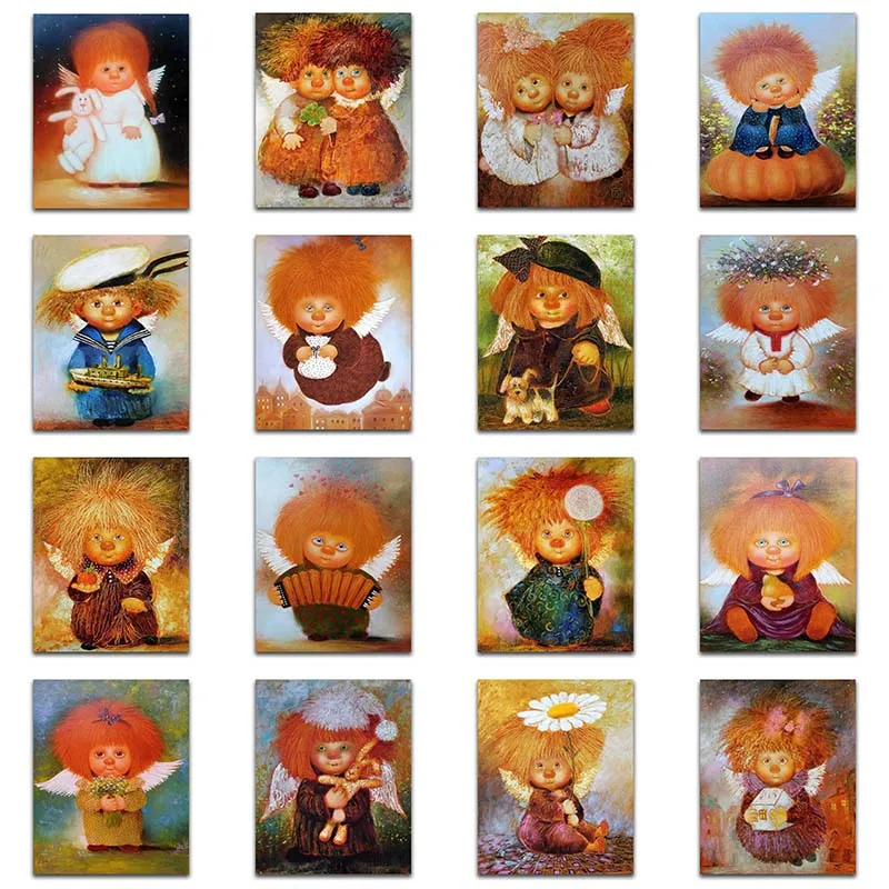 

yuhua 2 diamond embroidery cartoon Diy 5d diamond painting cross stitch full square diamond Mosaic paintings angel girl home dec