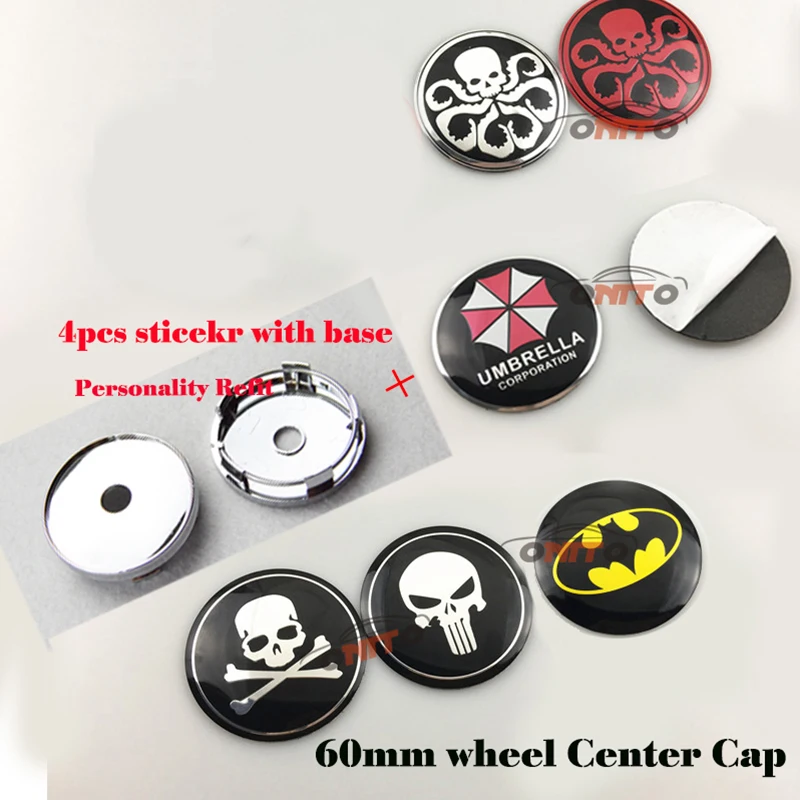 3D Batman Avengers Car Steering Wheel Center Hub Cap Emblem Stickers Alloy Cover