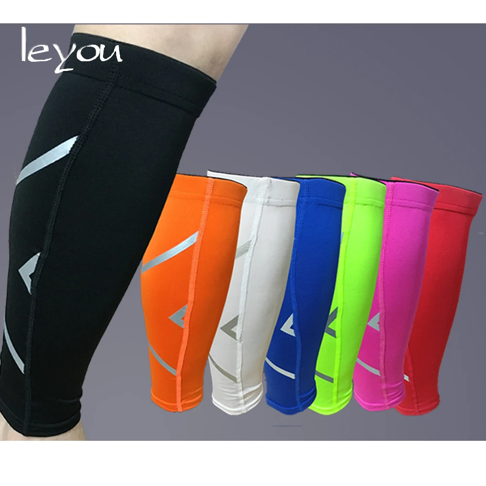 

Leyou Reflective Compression Sleeves for Legs Calf Elastic Sleeve Running Legs Warmers Calf Support Compression Knee Sleeve