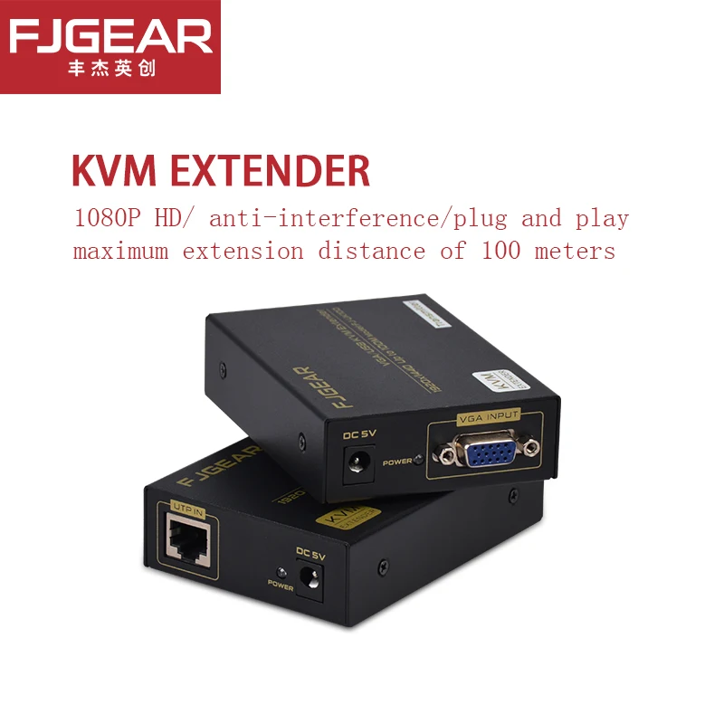 KVM удлинитель супер качество 330ft VGA+ USB сигнала KVM удлинитель по Cat5 Cat5e Cat6 RJ45 кабель без задержки потери vga-передатчик